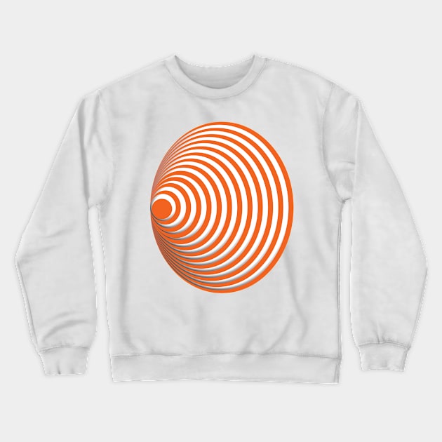 Geometric orange concentric circles 3D doodle art Crewneck Sweatshirt by The Creative Clownfish